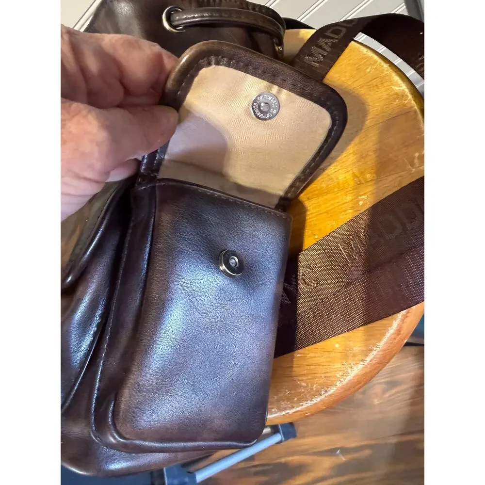Madden NYC Brown Faux Leather Flap Backpack